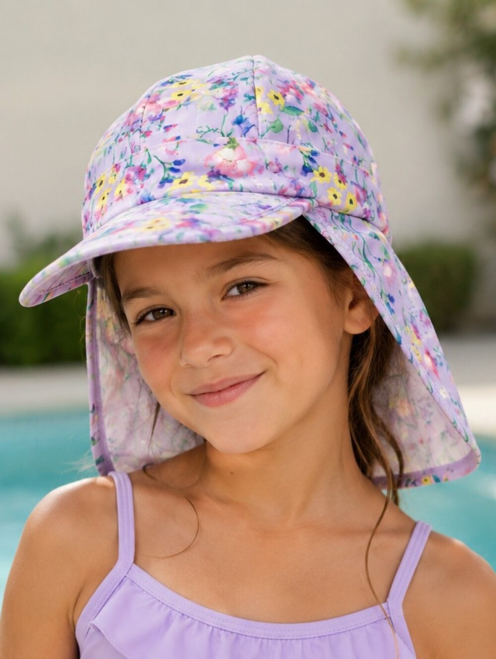 5/$35 H&M Purple Floral Sun Hat – Girls Size 8/10